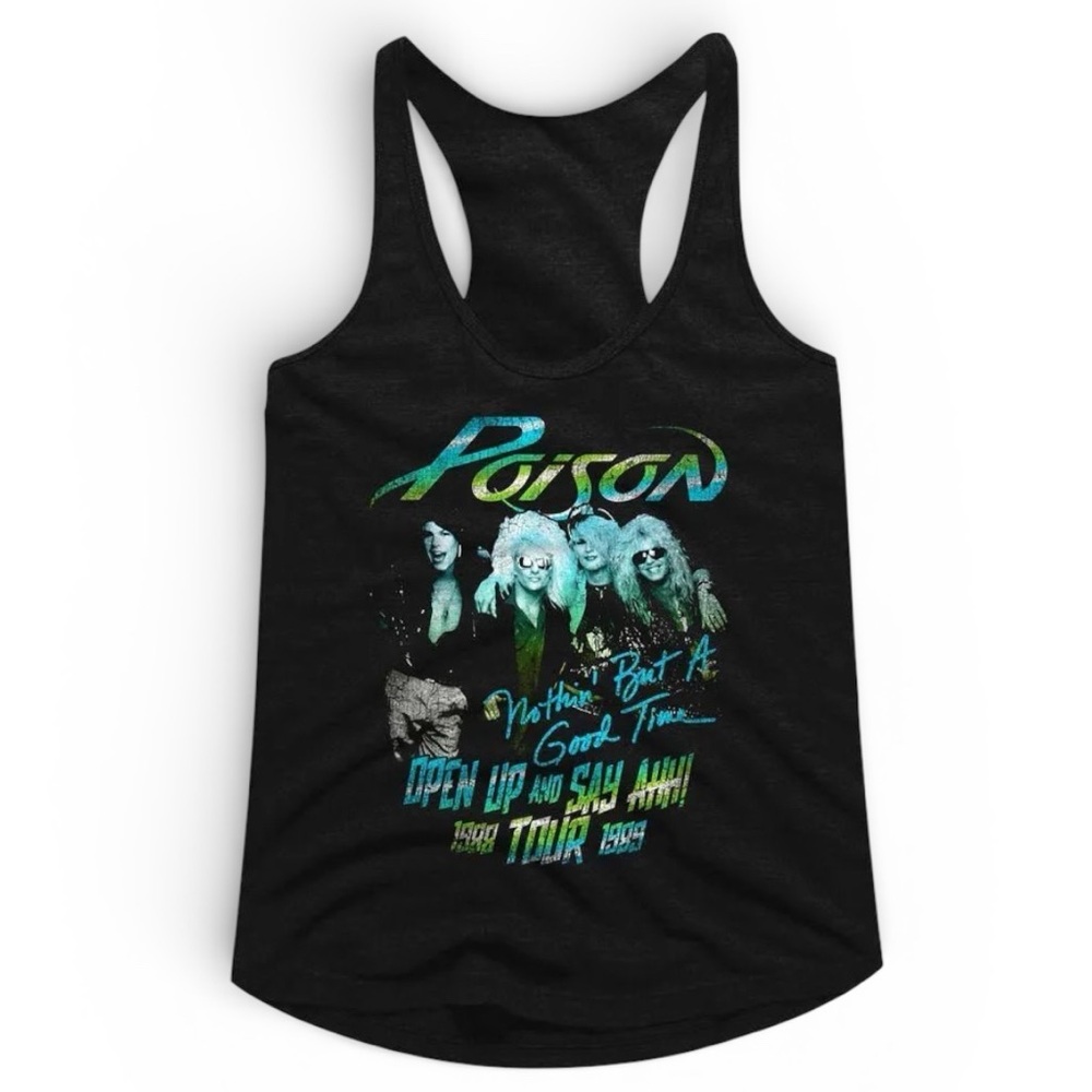 Poison Open Up & Say Ahh Tour Tank Top Juniors M NIP Anvil